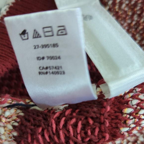 Loft Maroon/Red White & Black Full Zip Cardigan Sweater Size XL - Picture 10 of 10